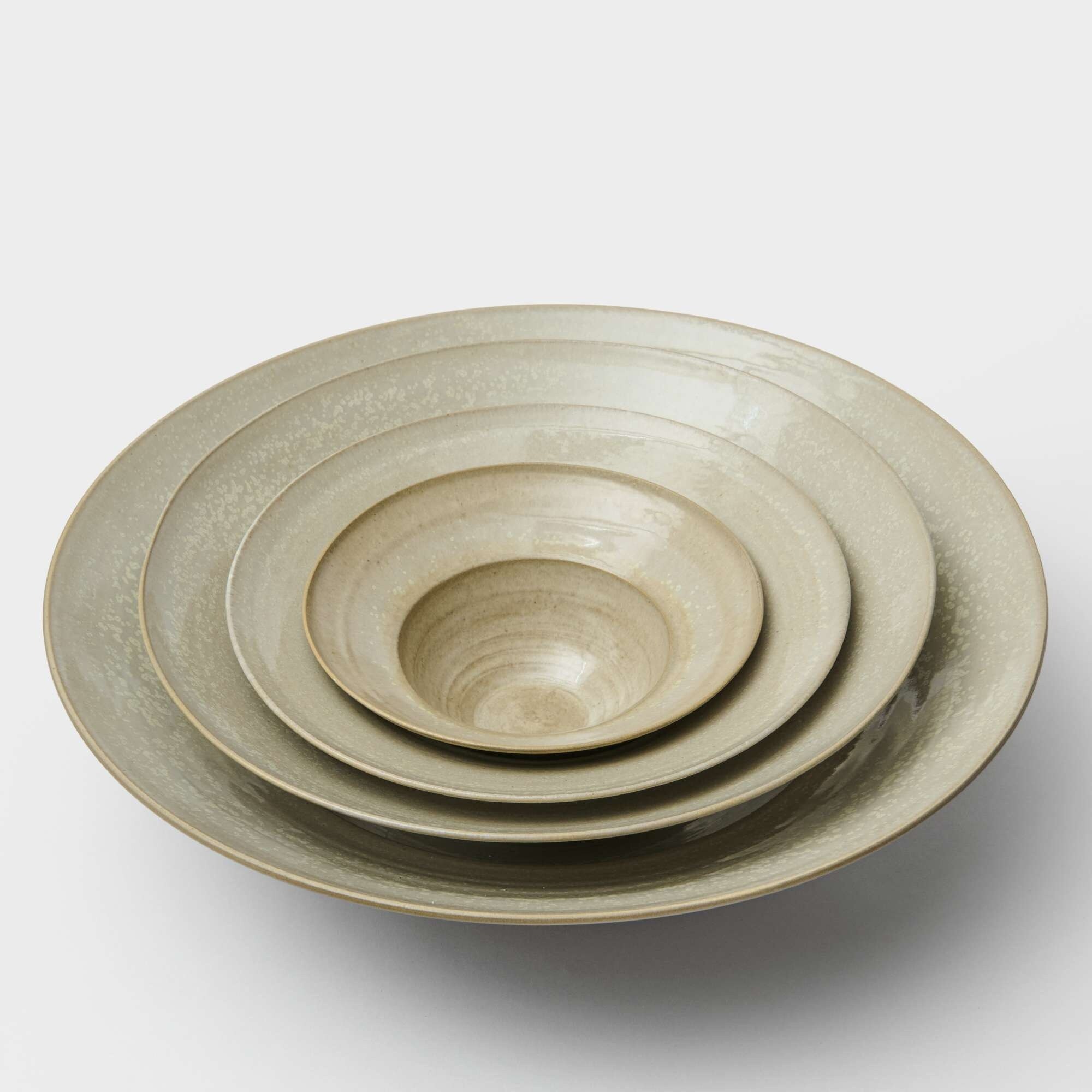 Skål med kant krystallglasur/brun 15 cm